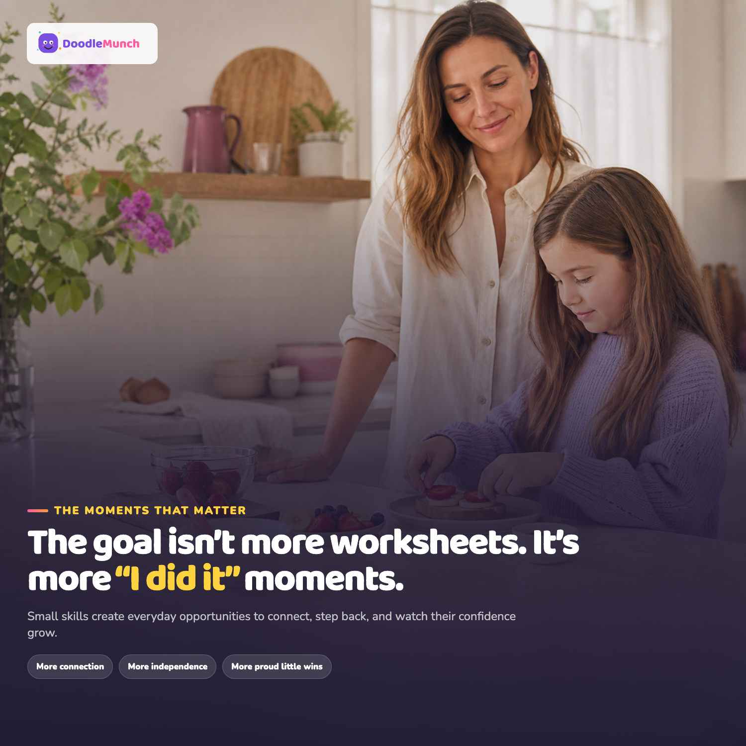 Parent and child connection behind everyday DoodleMunch life skills practice