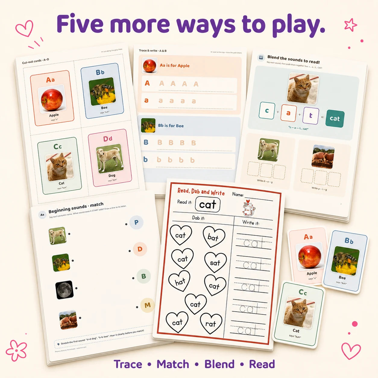 Five included Phonics bonus resources